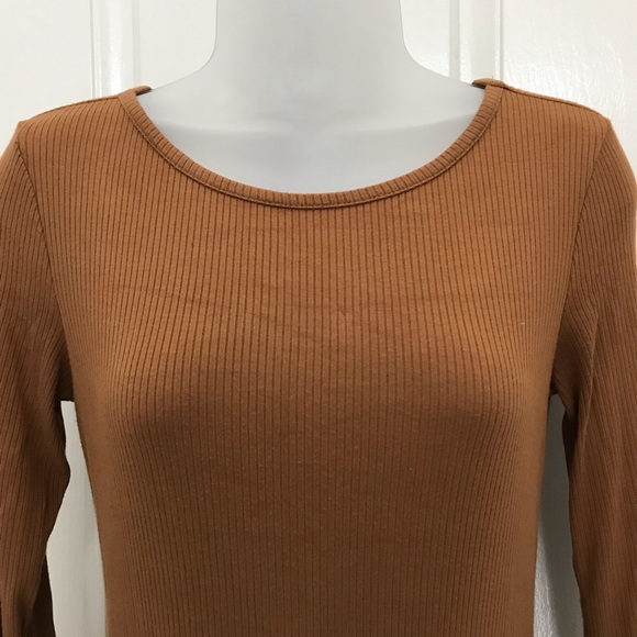 Forever 2 Brown Long Sleeve Dress M 